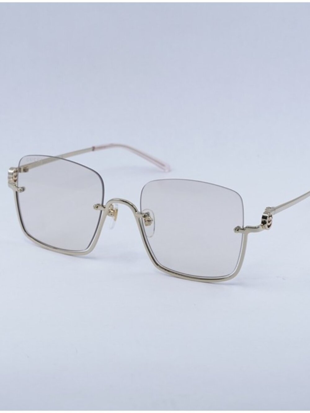 Gucci GG1279S 004 Sunglasses Gold Square Frame, Light Yellow Lenses